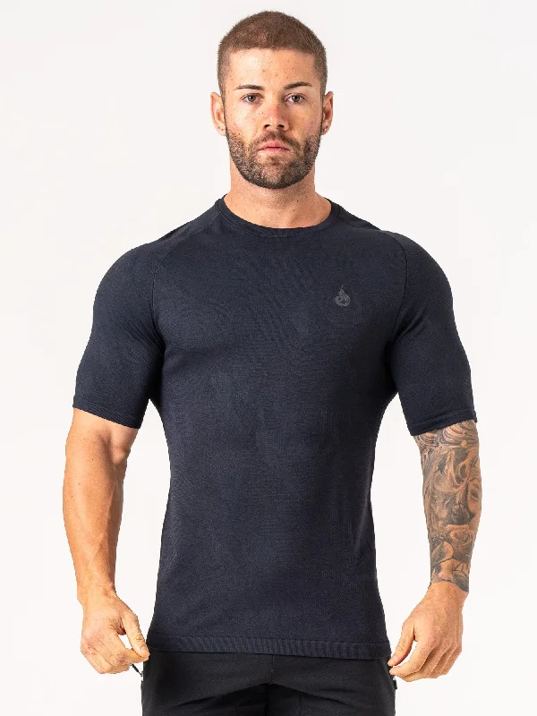 men's workout t-shirts -Aero Core Seamless T-Shirt - Black