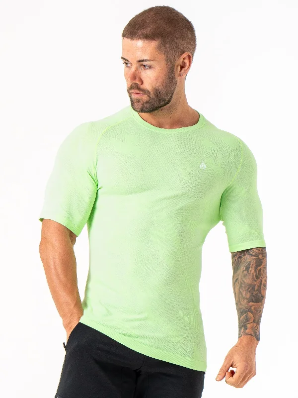 athletic-style t-shirts for men -Aero Core Seamless T-Shirt - Lime