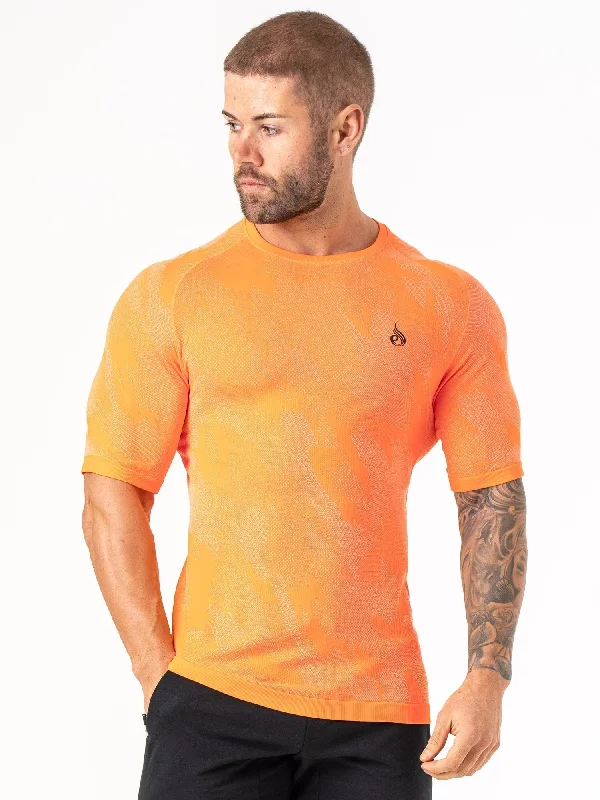 lightweight summer t-shirts -Aero Core Seamless T-Shirt - Orange