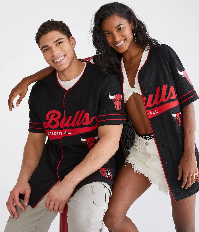 men's printed button-up shirts -Aeropostale Chicago Bulls Top