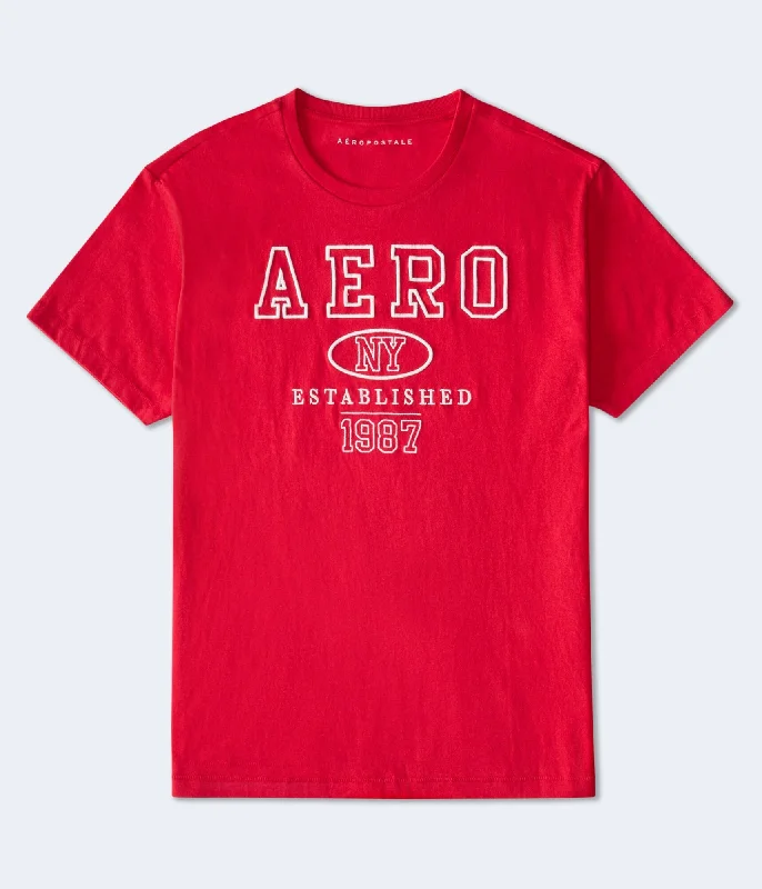 men's black graphic t-shirts -Aeropostale Ny 1987 Logo Graphic Tee