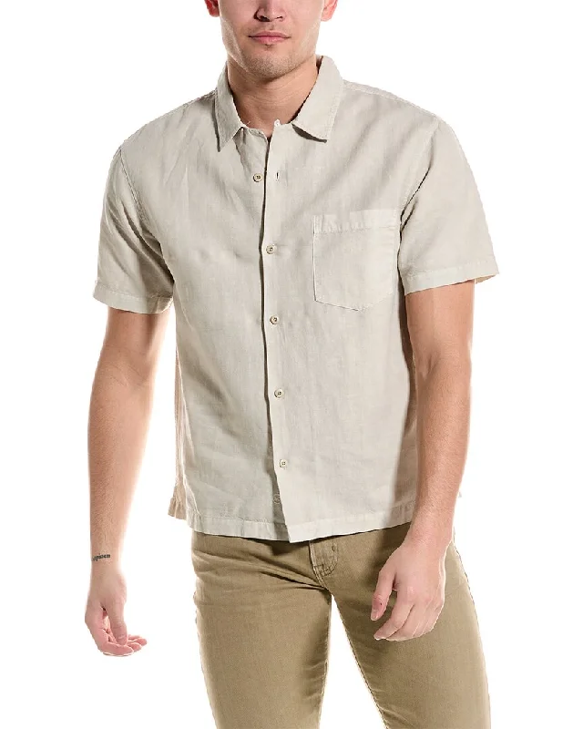 men's easy-care button-down shirts -AG Jeans Foster Linen-Blend Shirt