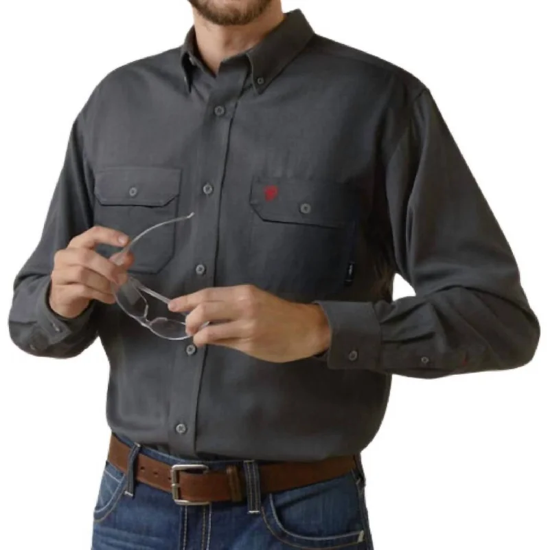 trendy casual shirts for men -Air Inherent Work Shirt In Charcoal Heather