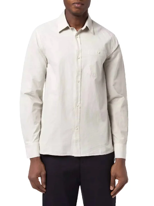 men's high-quality shirts -Alex Garment Dye Shirt In Stone