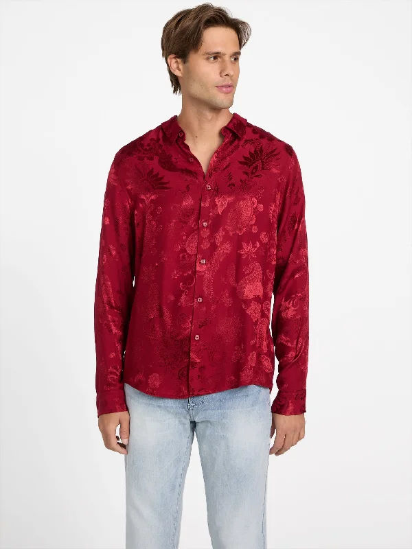 men's performance short-sleeve shirts -Aloe Paisley Shirt