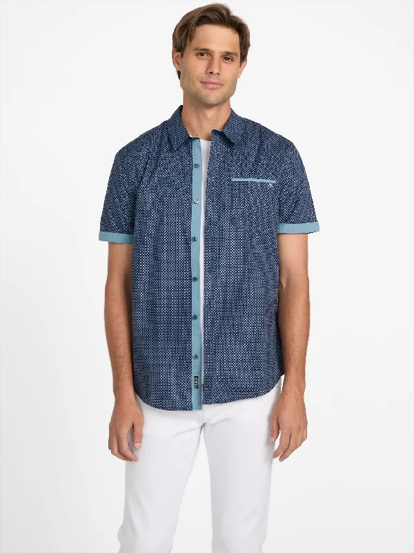 men's dress shirts -Alonzo Printed Poplin Shirt