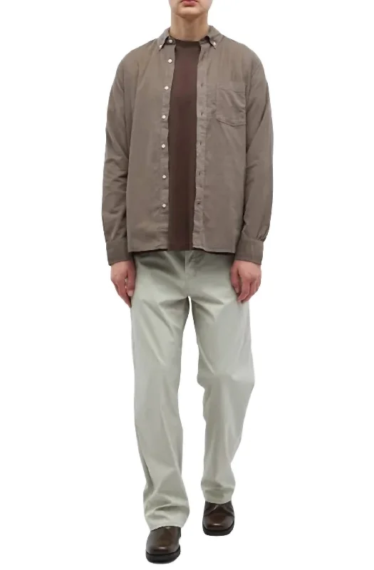 men's comfy casual shirts -Arsene Baby Cord Shirt In Taupe