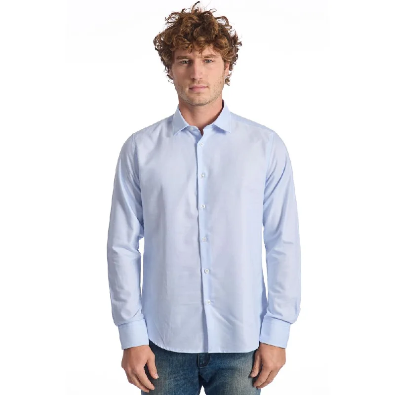 men's comfortable formal shirts -Baldinini Trend blue Cotton Men's Shirt