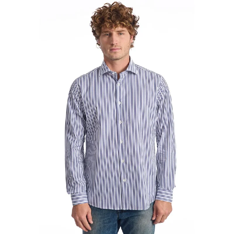 men's luxury shirts -Baldinini Trend blue Cotton Men's Shirt