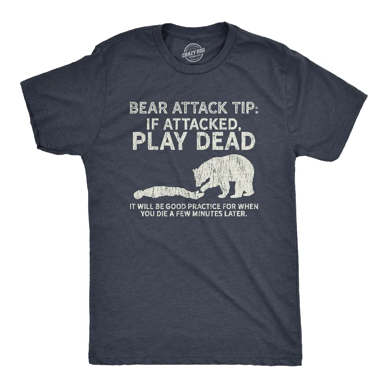 men's printed t-shirts -Bear Attack Tip Men's T Shirt