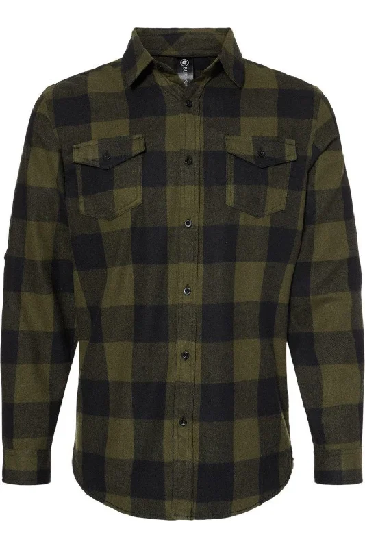 men's linen button-down shirts -Burnside Yarn-Dyed Long Sleeve Flannel Shirt