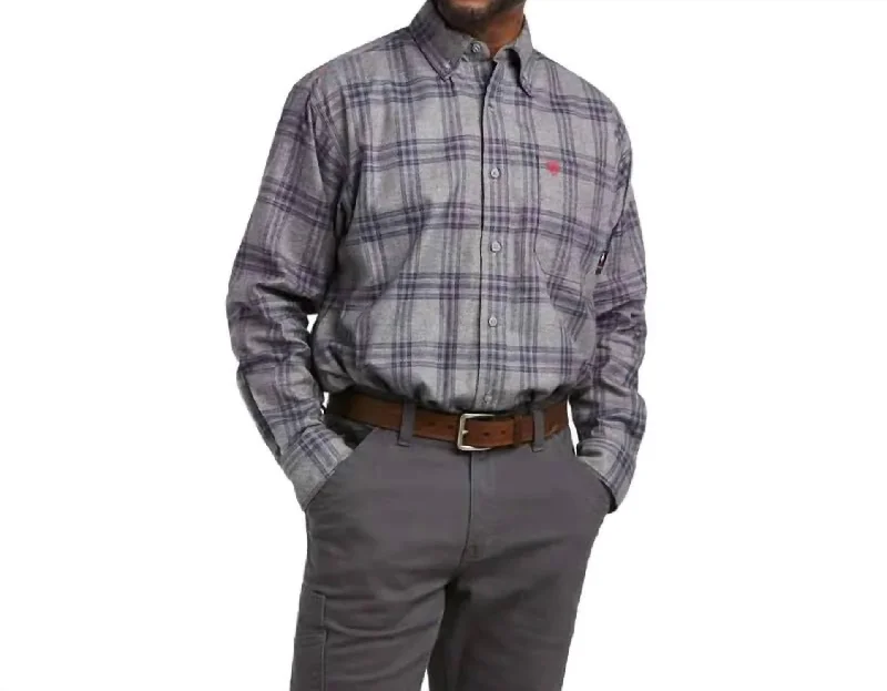 button-up shirts for work -Byers Work Shirt In Charcoal Heather