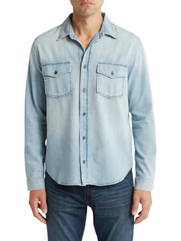 men's casual plaid shirts -Cairo Utility Shirt In Tempo