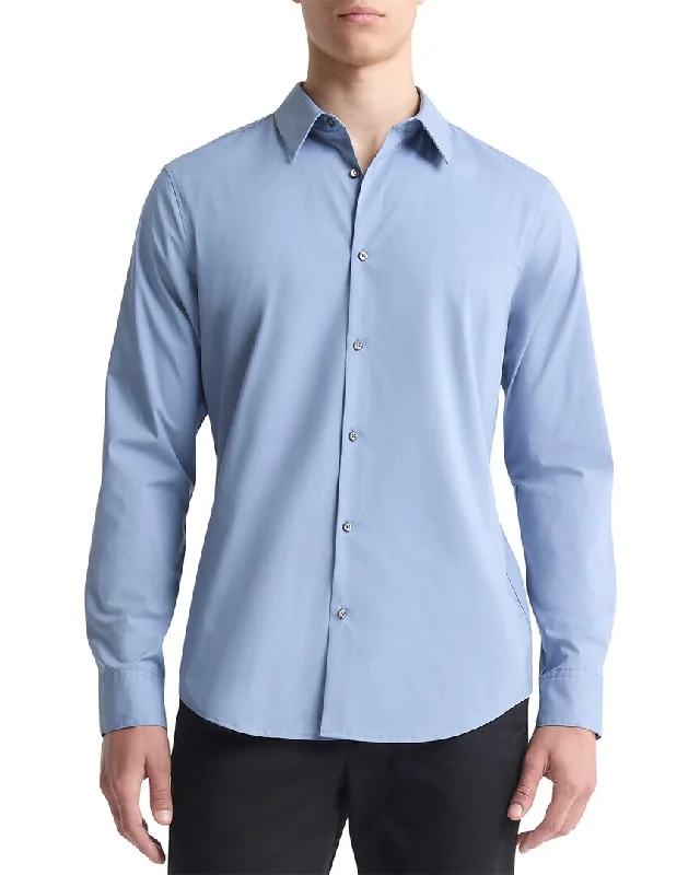 men's linen button-down shirts -Calvin Klein Slim Fit Tech Shirt