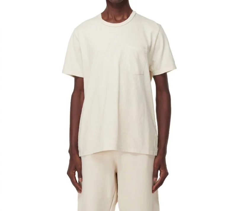 men's summer cotton tees -Classic Pocket Tee In Ivory