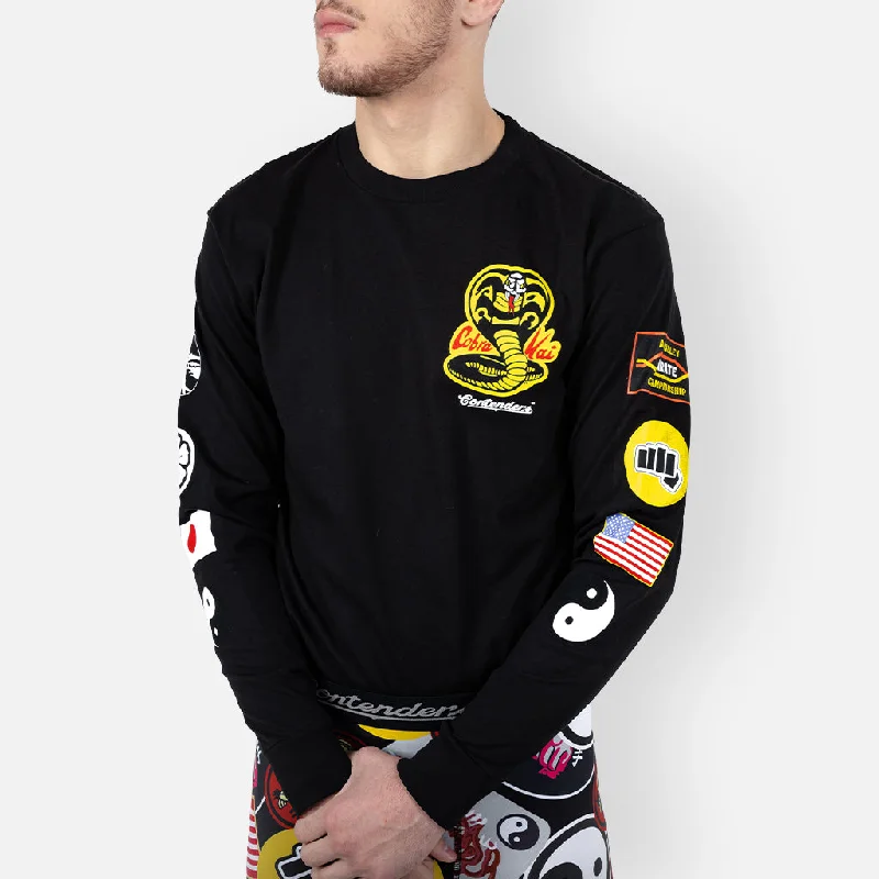 men's urban style t-shirts -COBRA KAI PATCHES LONG SLEEVE SHIRT