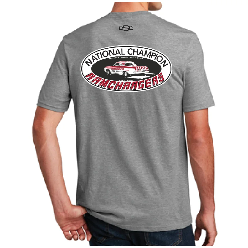 cool vintage t-shirts for men -Mens Ramchargers National Champion T-shirt (Heather Grey)