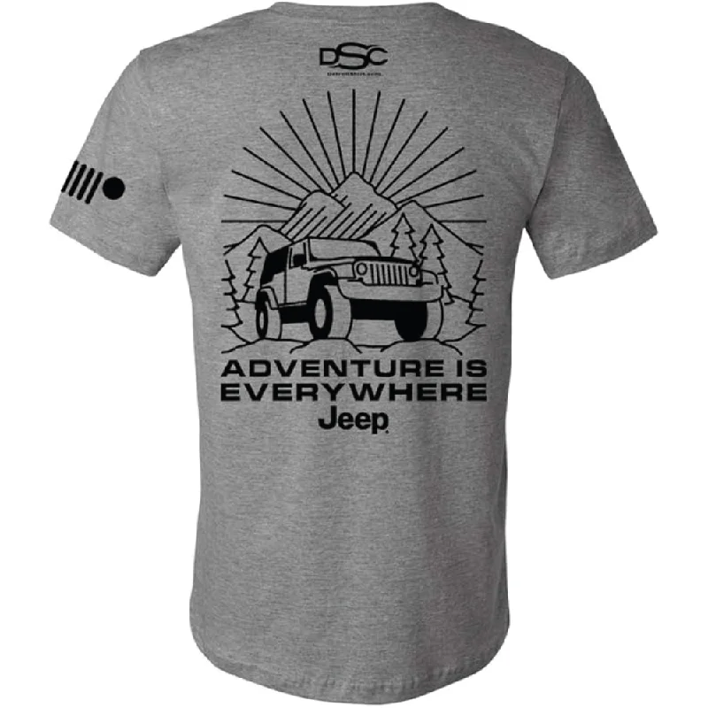 men's black graphic t-shirts -Mens Jeep® Wrangler Burst T-Shirt - Triblend Grey