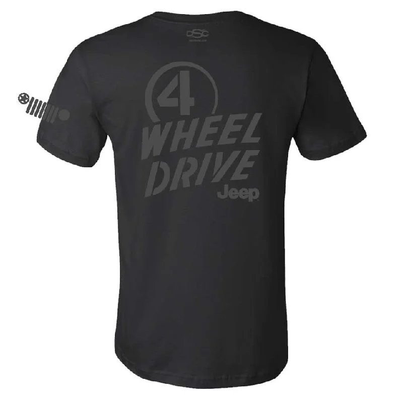 trendy printed t-shirts -Mens Jeep® Willys 4WD T-Shirt - Black