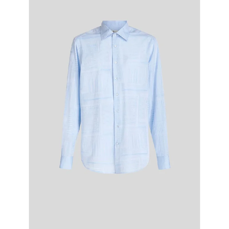 men's comfy casual shirts -Cotton Jacquard Shirt