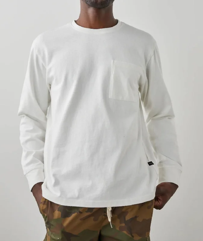 men's oversized graphic t-shirts -Cyd Long Sleeve T-Shirt In White