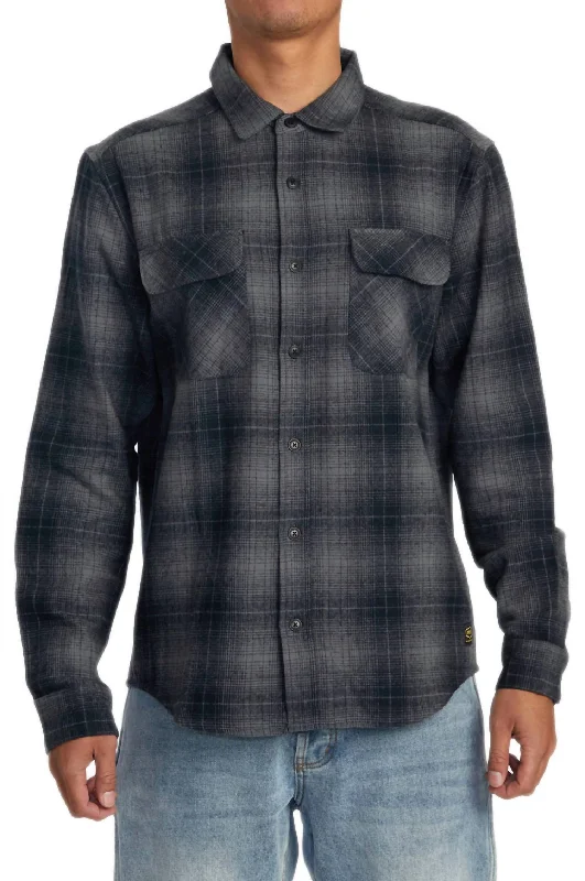 men's printed shirts -Dayshift Flannel Shirt In Black