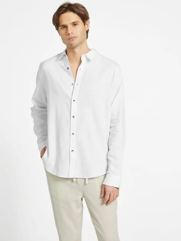 casual button-up shirts for men -Eco Rome Linen Shirt