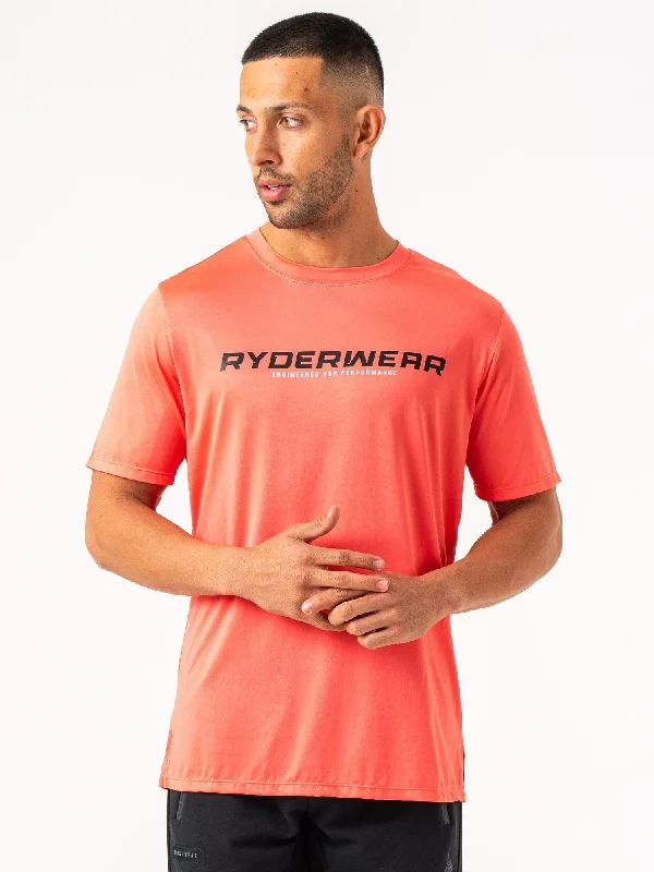 men's oversized t-shirts -Energy T-Shirt - Coral