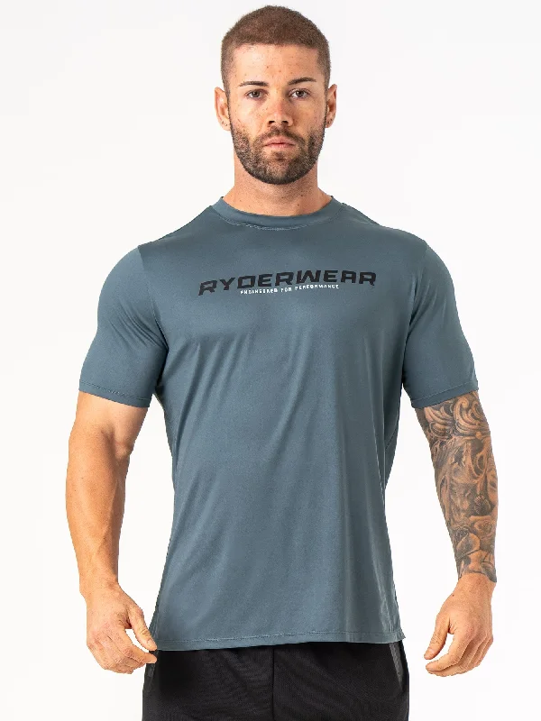 slim fit t-shirts for men -Energy T-Shirt - Petrol