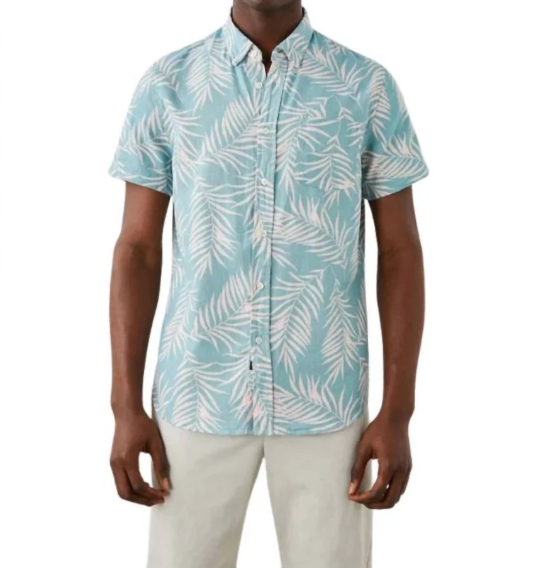 men's linen button-down shirts -Fairfax Shirt In Palm Shadow