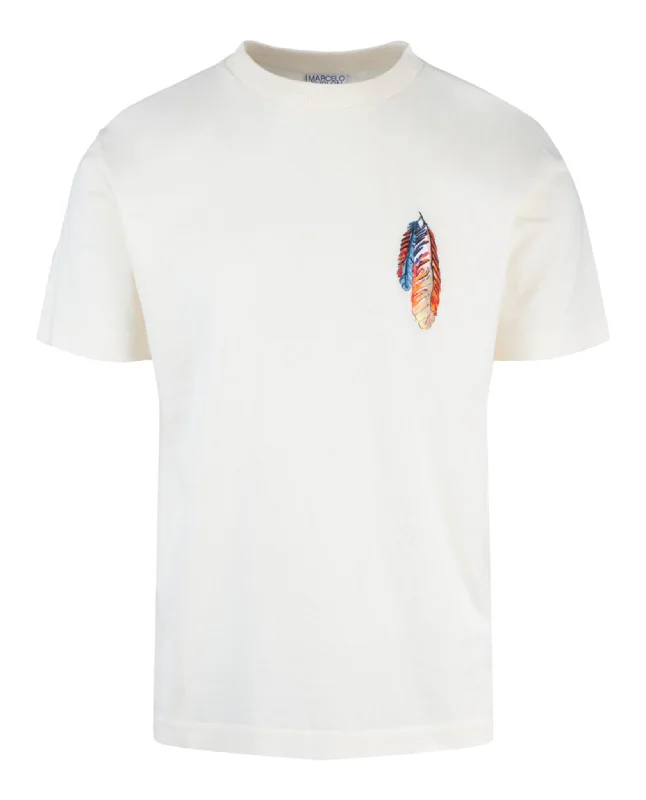 men's t-shirts with logos -Feathers Crewneck T-Shirt