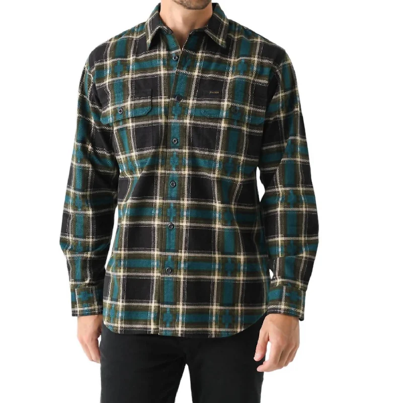 men's comfy dress shirts -Field Flannel Shirt In Brown/blue/multiplaid