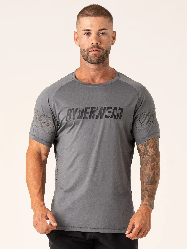 men's urban style t-shirts -Flex Mesh T-Shirt - Charcoal