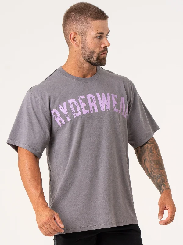 basic t-shirts for men -Force Oversized T-Shirt - Charcoal