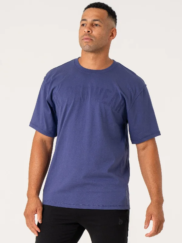 men's white t-shirts -Force Oversized T-Shirt - Indigo