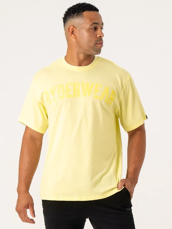 performance t-shirts for men -Force Oversized T-Shirt - Lemon