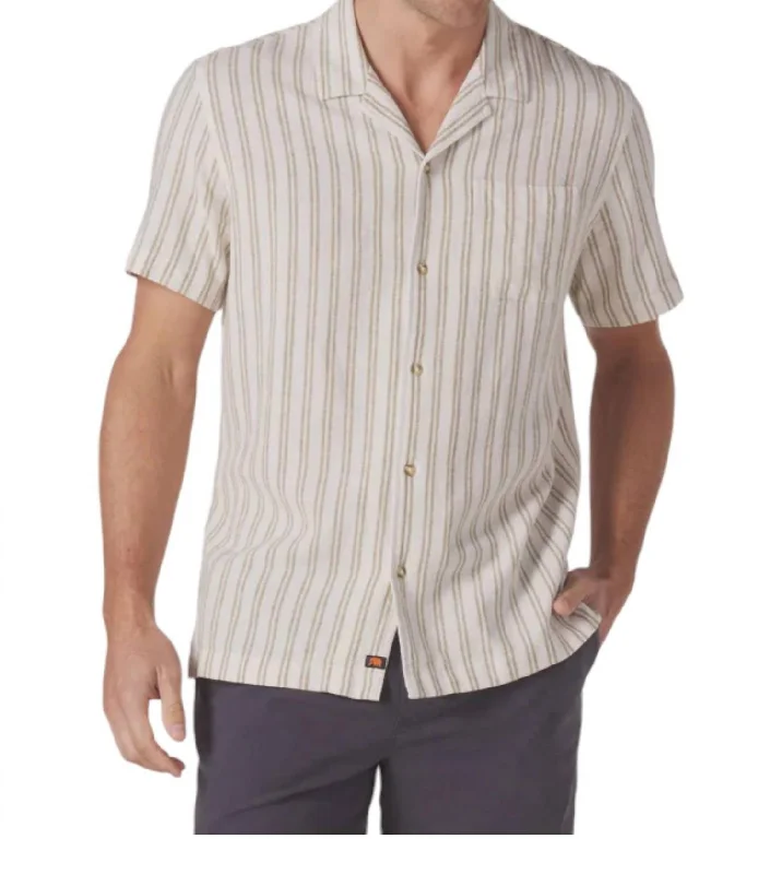 men's versatile shirts for work -Freshwater Camp Shirt In Agave Stripe