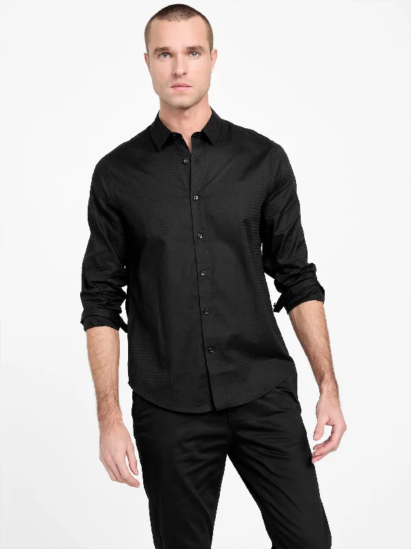 men's polo-style shirts -Gary Textured Shirt