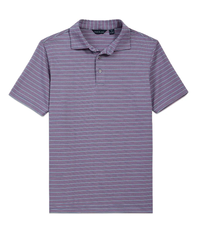 men's versatile shirts for work -Gradient Stripe Tech Polo, Country Blue