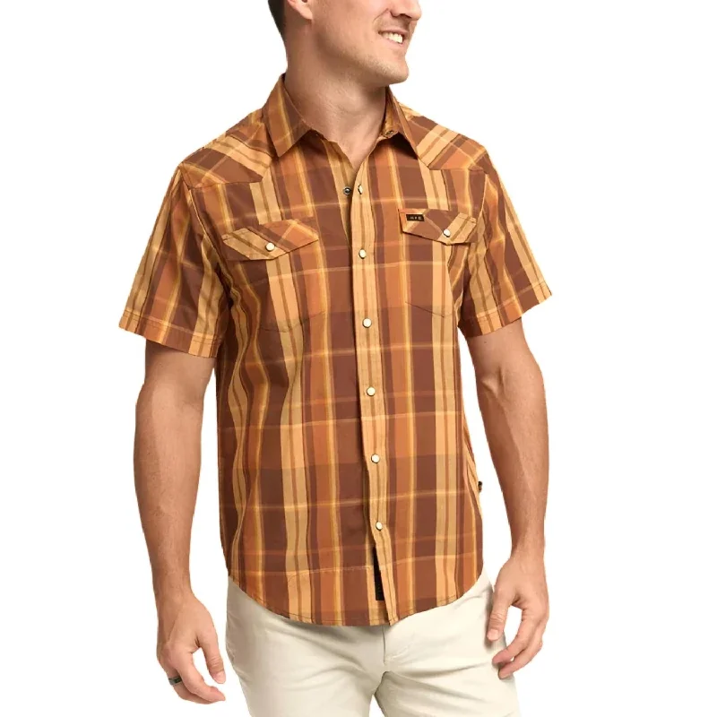 classic short-sleeve shirts for men -H Bar B Snapshirt In Stanfield Plaid : Adobe