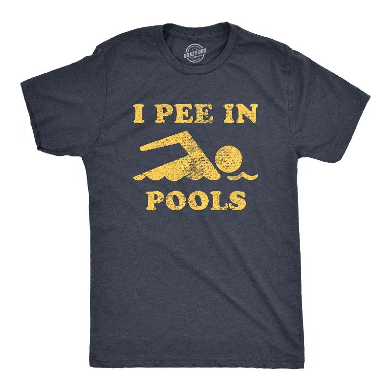 slim-fit cotton t-shirts -I Pee In Pools Men's T Shirt