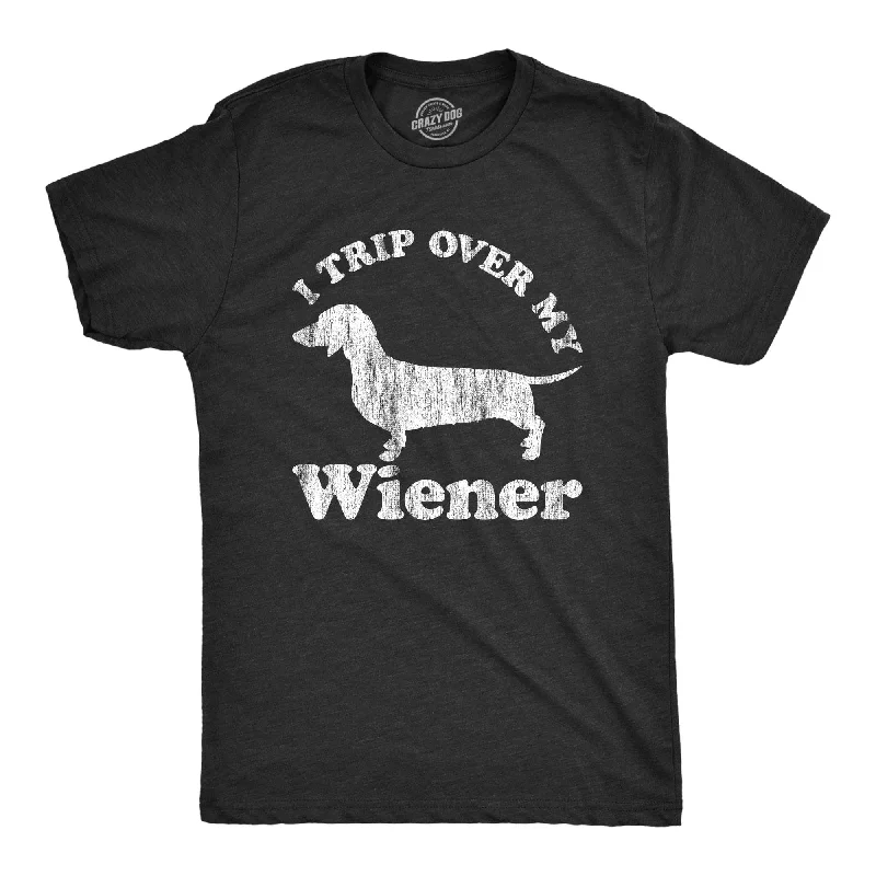 men's graphic print t-shirts -I Trip Over My Wiener Men's T Shirt