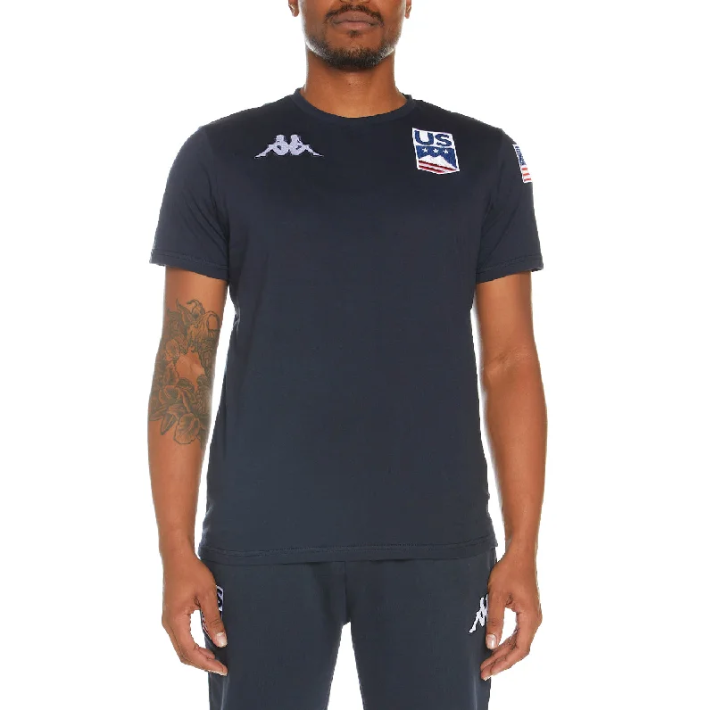 men's casual short-sleeve t-shirts -Estessi US T-Shirt - Navy