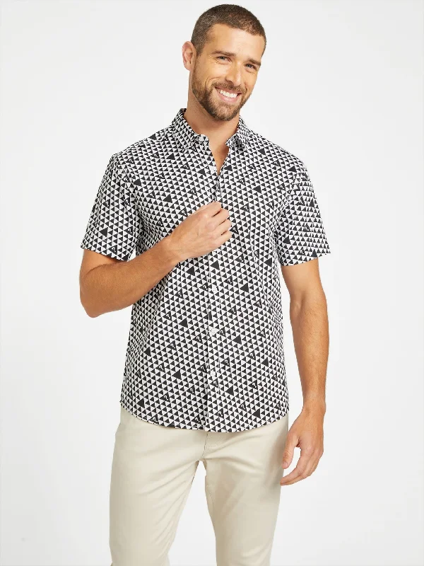 men's versatile plaid shirts -Liv Triangle Print Shirt