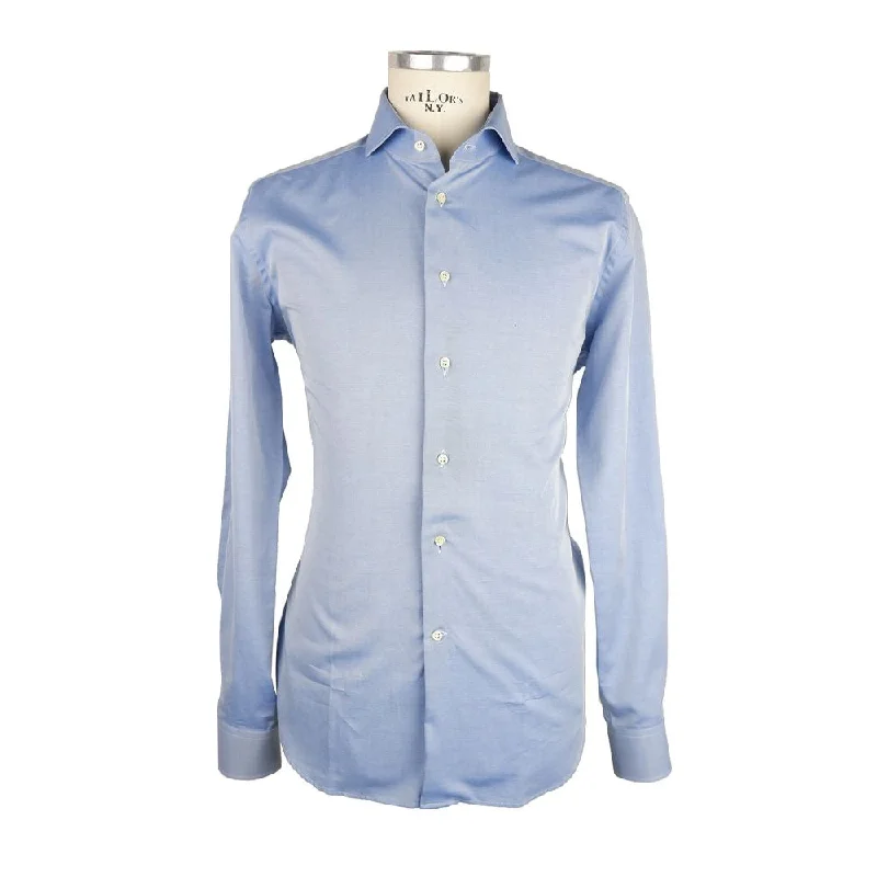 men's cotton-polyester blend shirts -Made in Italy Elegant  Milano Men's Shirt