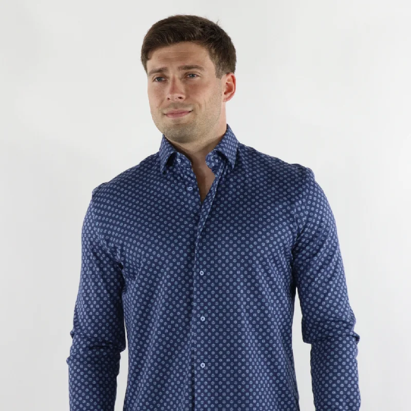 men's Oxford shirts -Max Colton James Shirt in Navy Dot