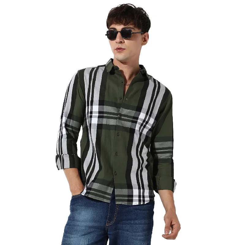 men's seasonal shirts -Maxi Plaid Button-Up Shirt