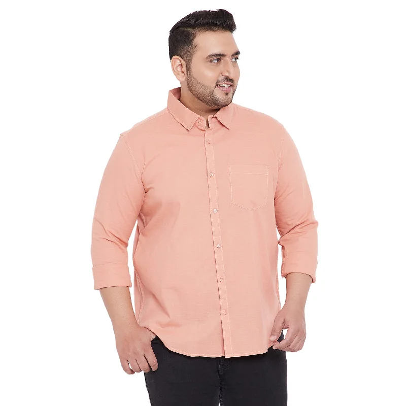 men's light-weight shirts -Men Flat Collar Solid Full Sleeve Shirt