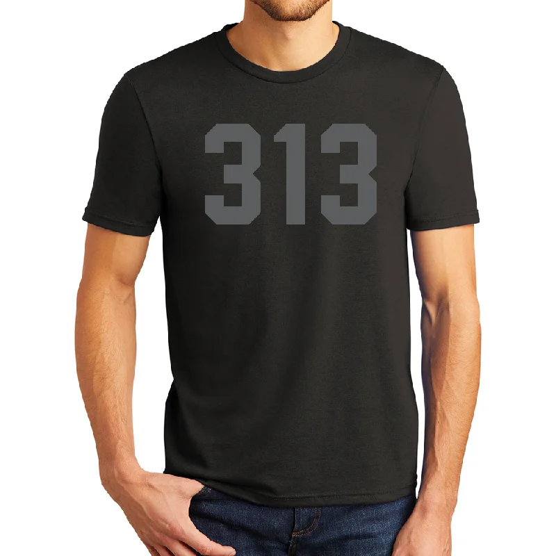 men's crewneck t-shirts -Mens 313 Blackout T-shirt (Black)