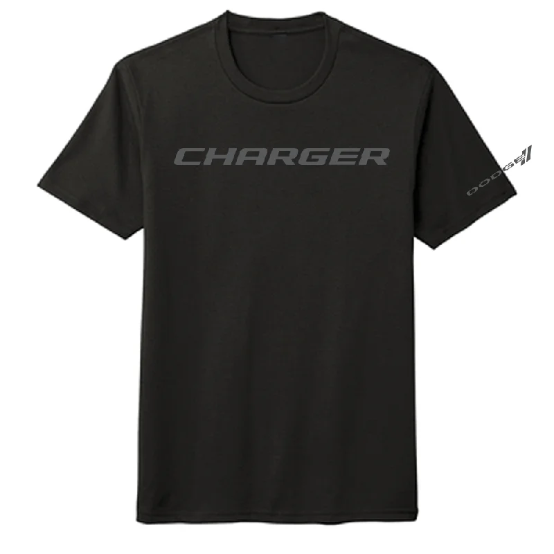 athletic t-shirts for men -Mens Blackout Dodge Charger T-shirt